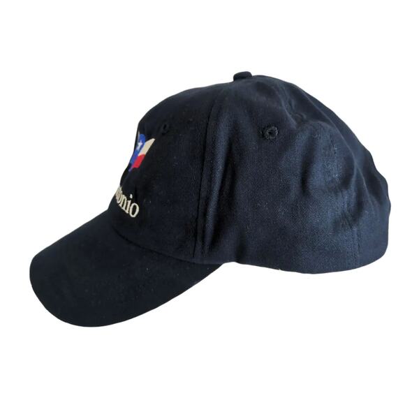 San Antonio Texas Navy Baseball Hat Ball Cap & Flag Pin Souvenir Adjustable - Picture 2 of 6